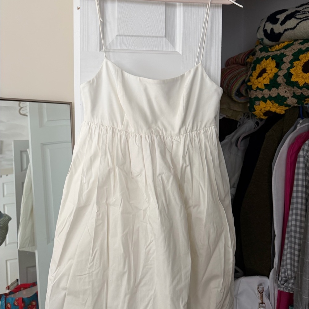 LPA Cream Spaghetti-Strap Mini Dress